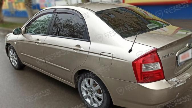 Дефлекторы окон (ветровики) Kia Cerato I Sd 2004-2008 (Киа Черато) Кобра Тюнинг